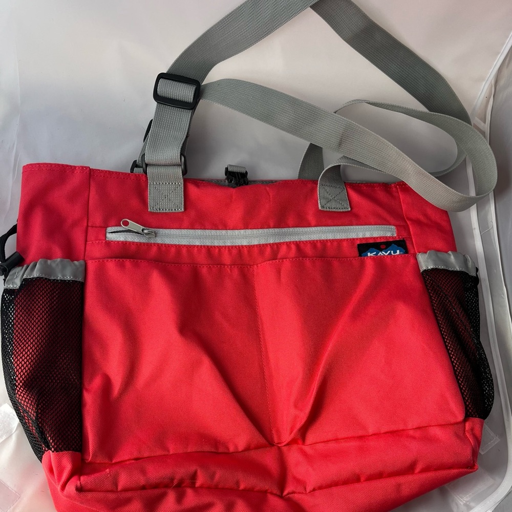 Kavu Salmon and Gray Tote Bag